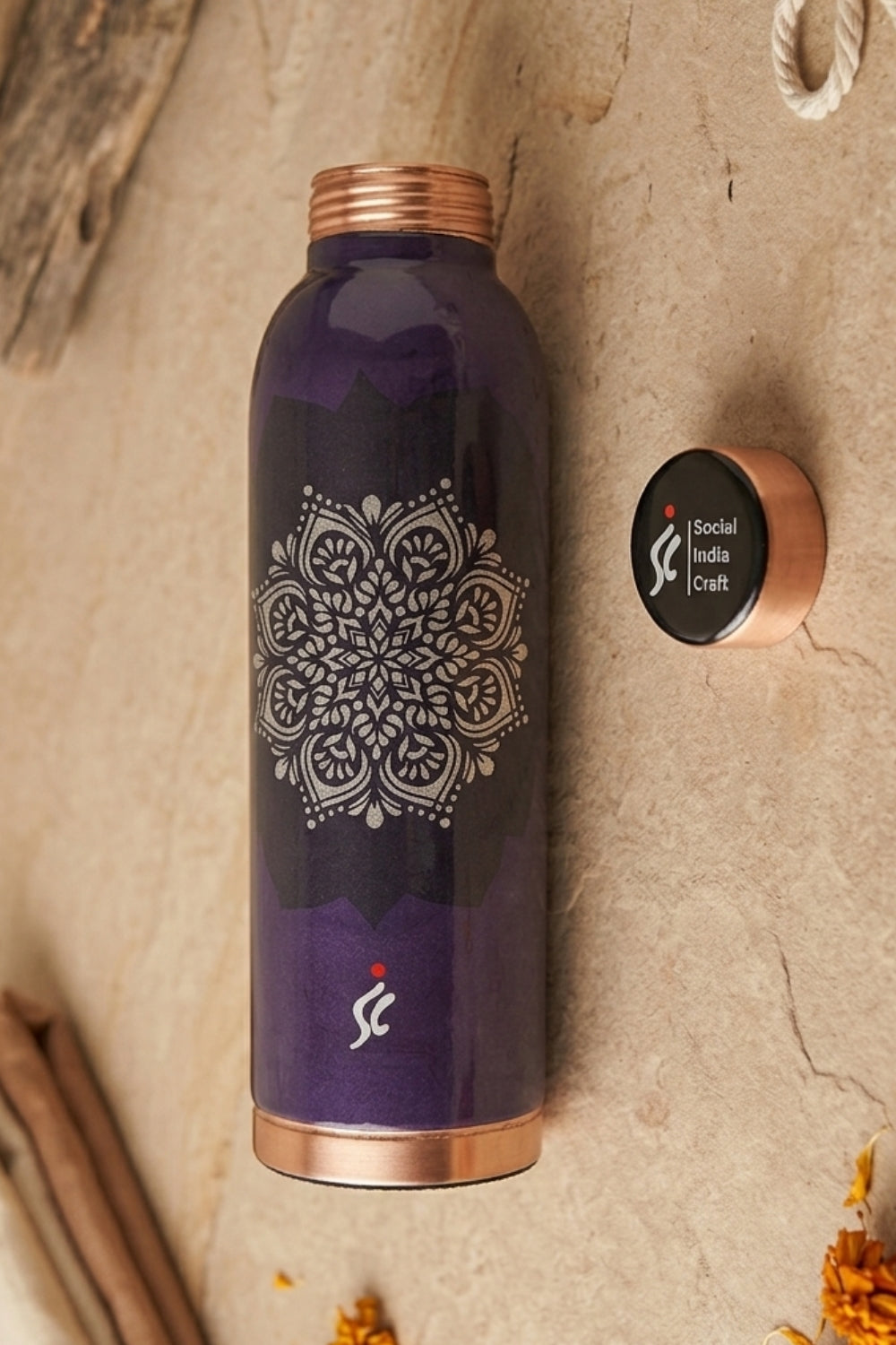 Aarunya Pure Copper Water Bottle, 1 Litre