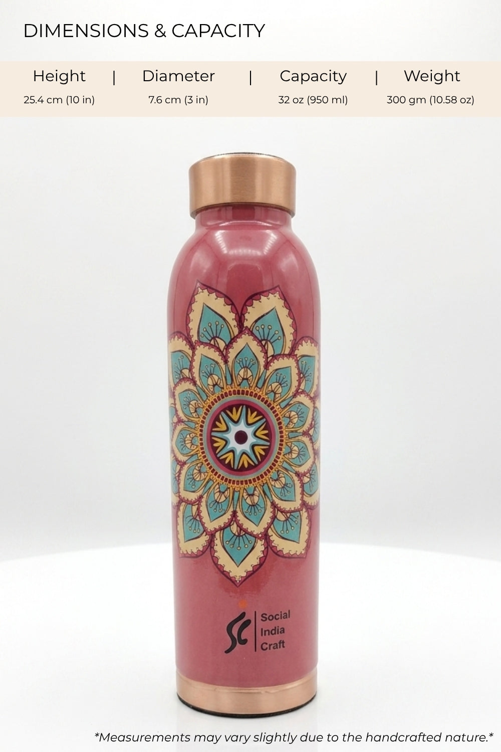 Kamala Pure Copper Water Bottle, 1 Litre