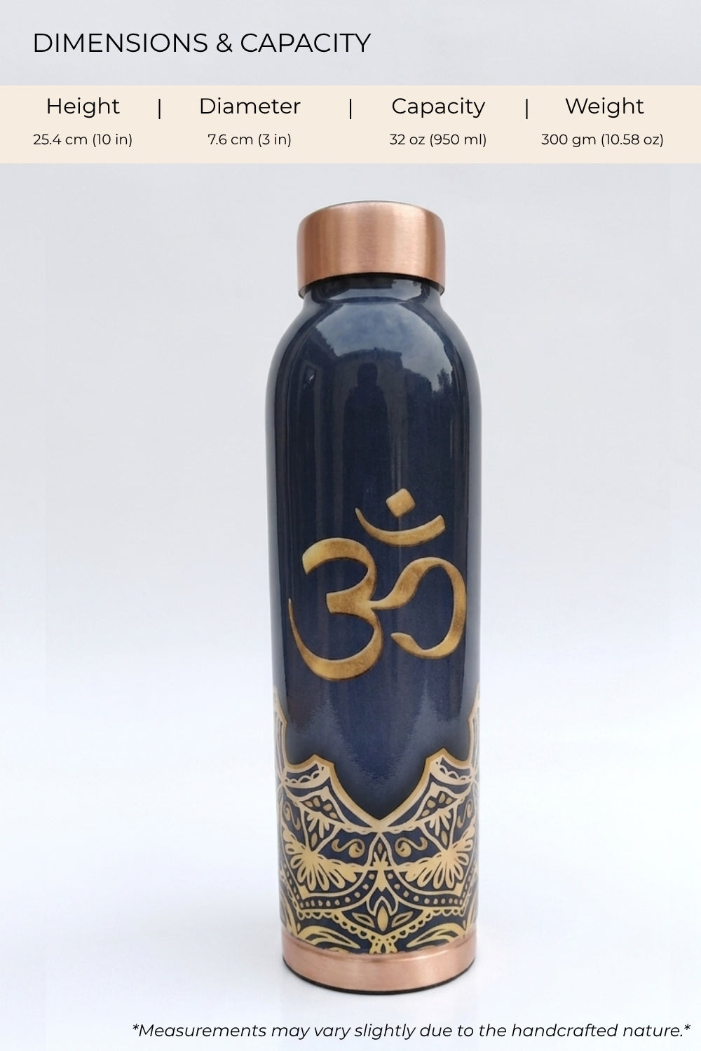 Pranava Pure Copper Water Bottle, 1 Litre