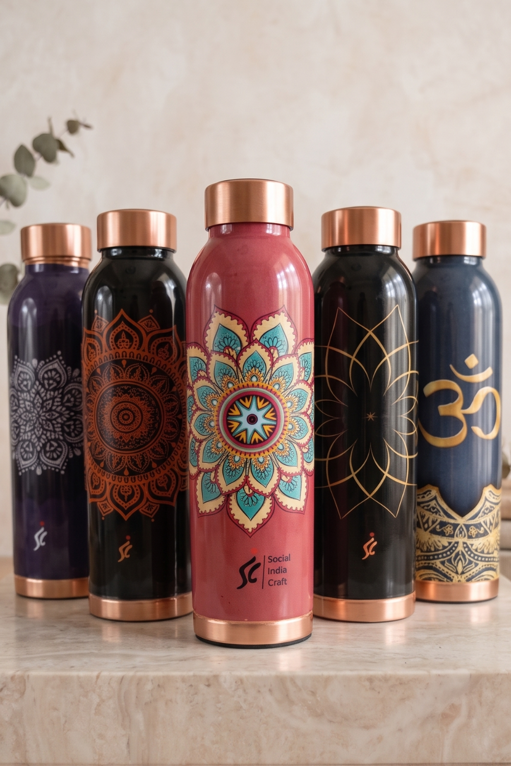 Aarunya Pure Copper Water Bottle, 1 Litre