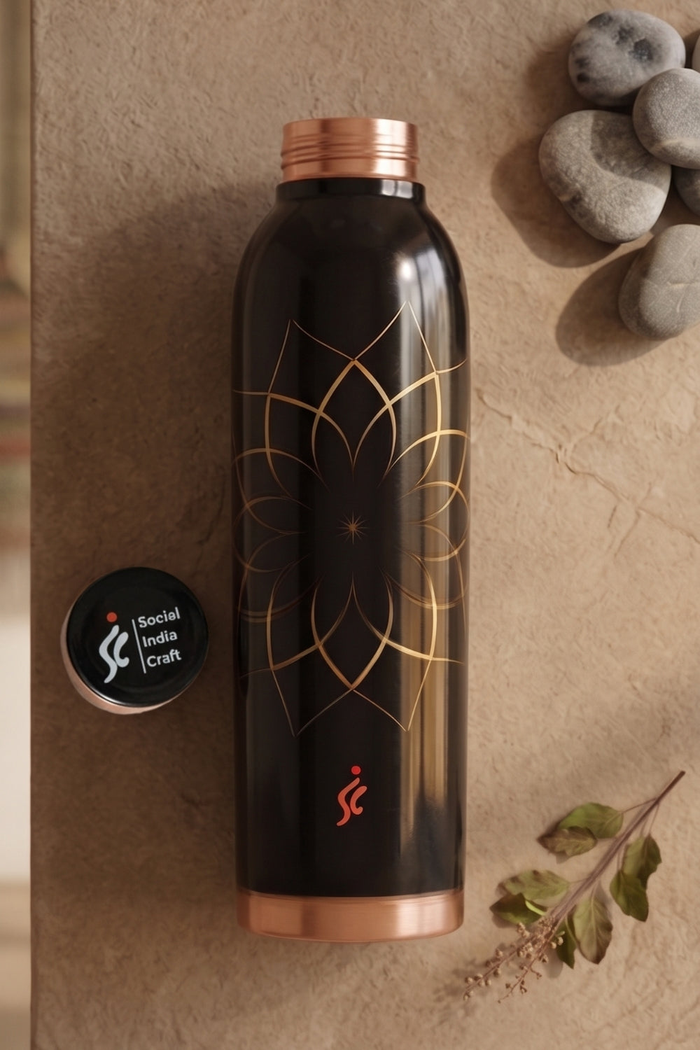 Padma  Pure Copper Water Bottle, 1 Litre
